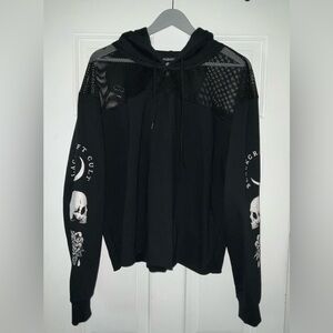 BlackCraft Black Hoodie with White Graphics